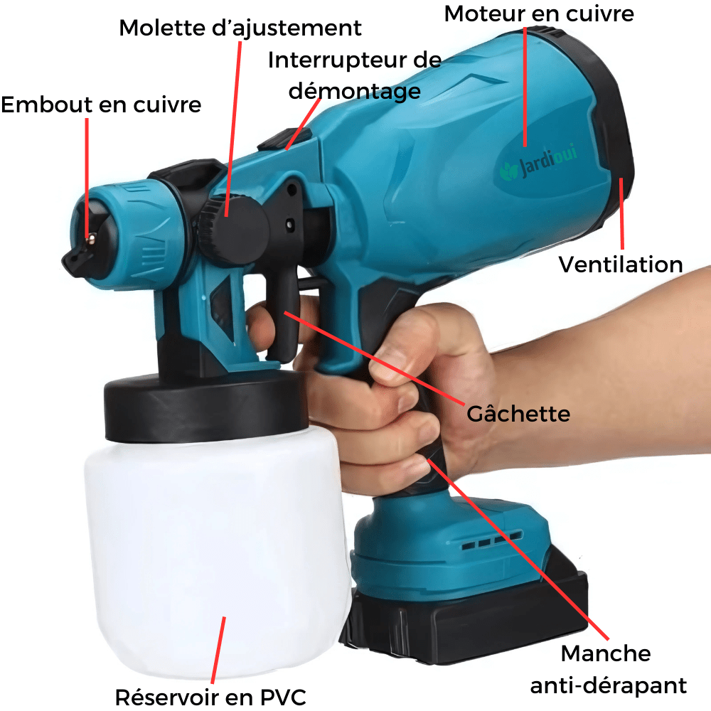 Pistolet à Peinture Électrique Sans Fil Portatif Magique (+Batterie Offerte)