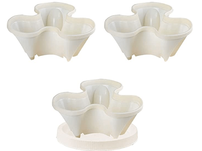 Pot en tour de fleur empilable (lot de 2 +1 Offert)
