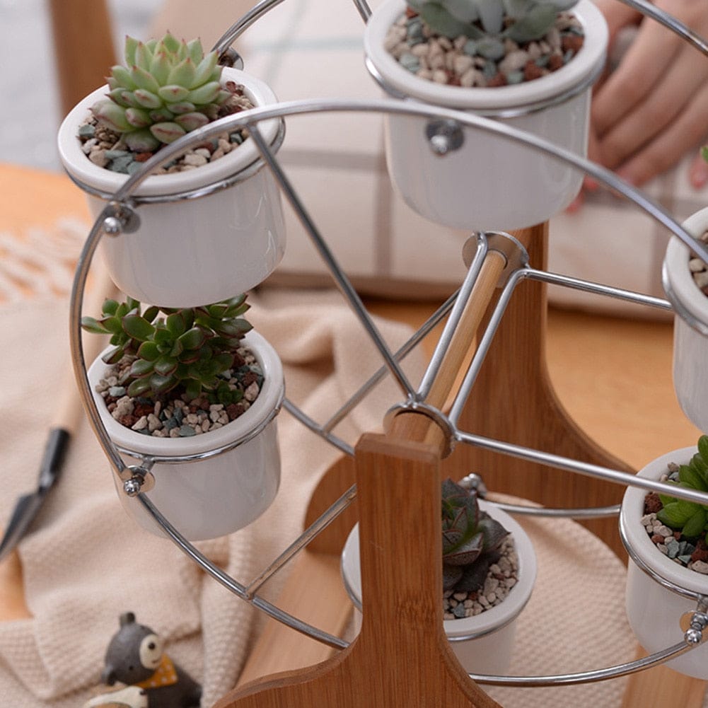 Pot de fleurs créatif en forme de roue