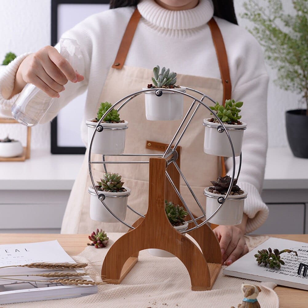 Pot de fleurs créatif en forme de roue