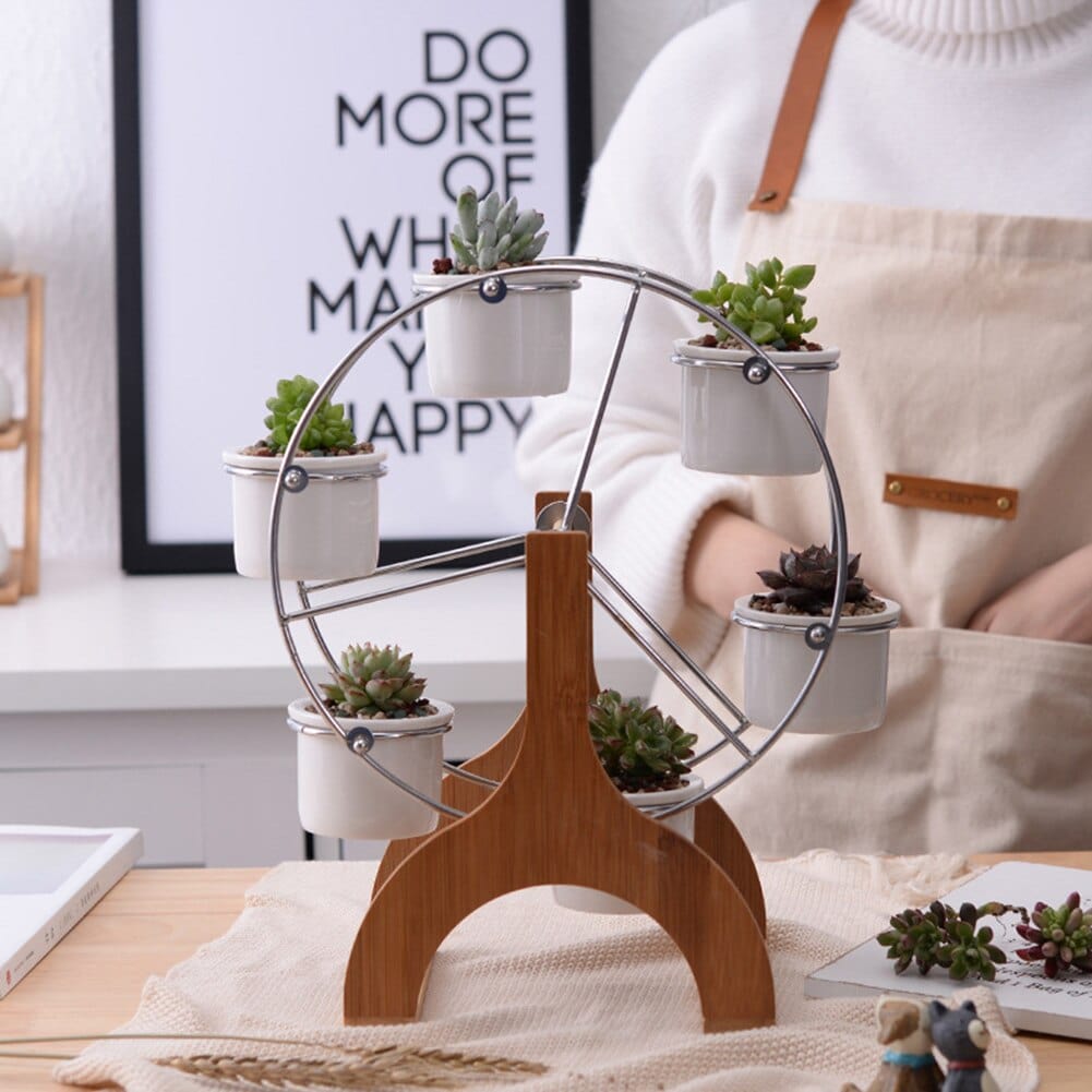 Pot de fleurs créatif en forme de roue