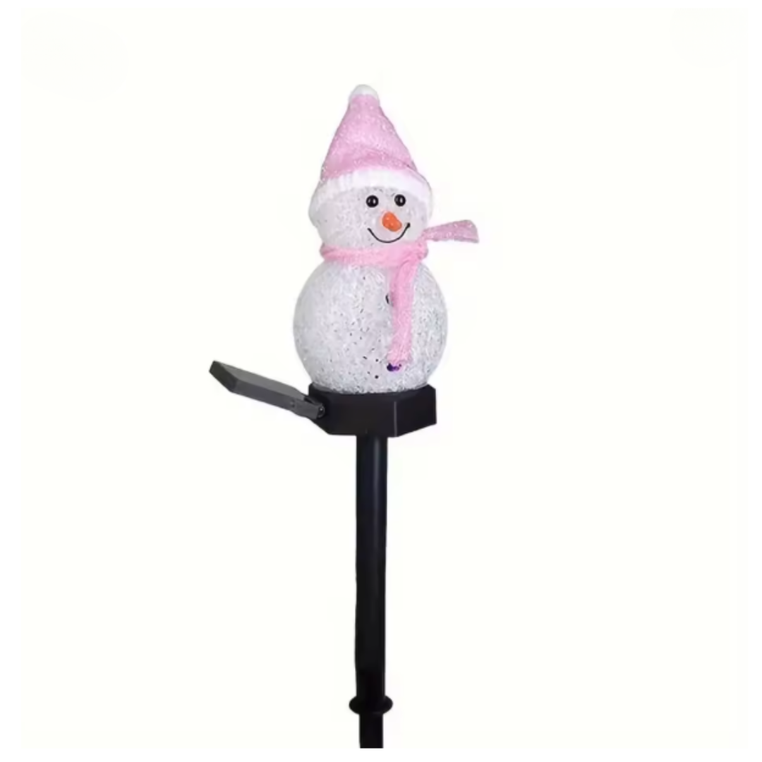 Jardioui Rose Bonhomme de Neige Lumineux Solaire