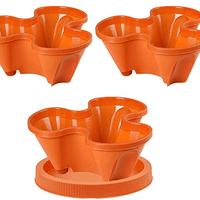 Jardioui Rouge Pot de fleur empilable (lot de 3)