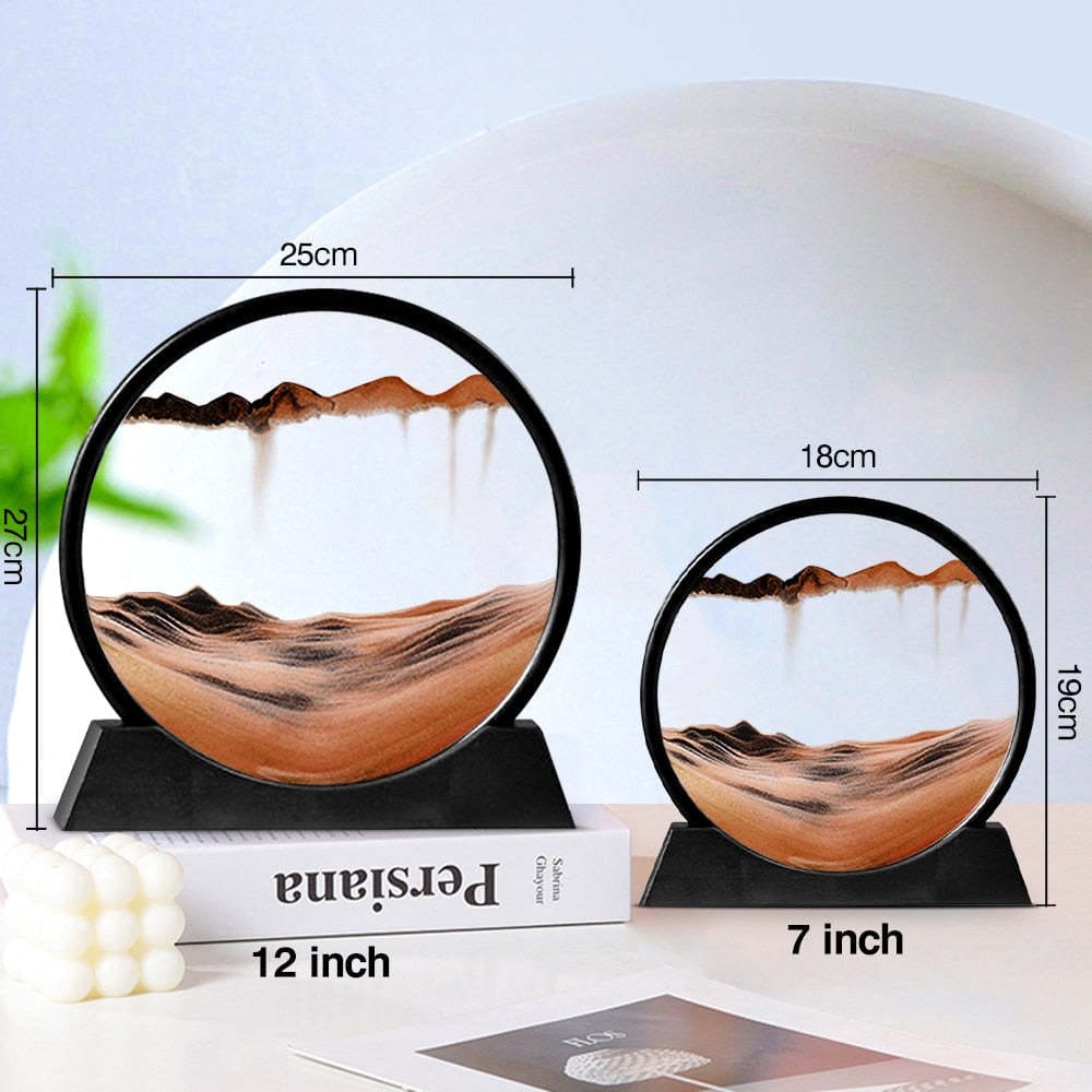 Sablier 3D - Paysage de sable en pleine mer