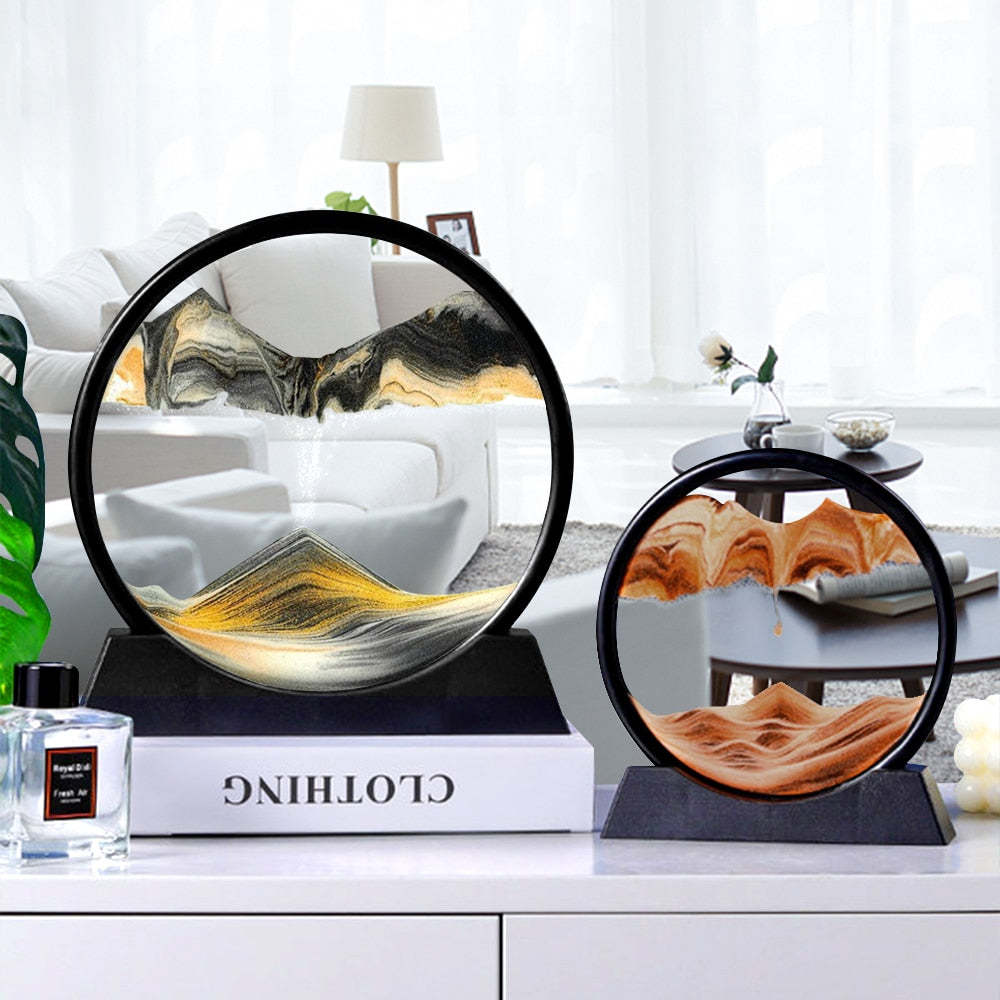 Sablier 3D - Paysage de sable en pleine mer