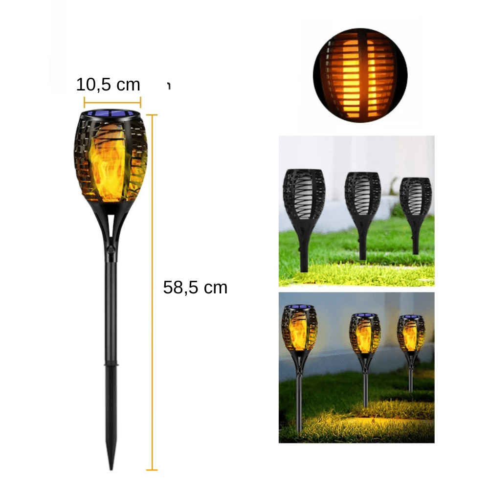 Torche Solaire Effet Flamme Premium