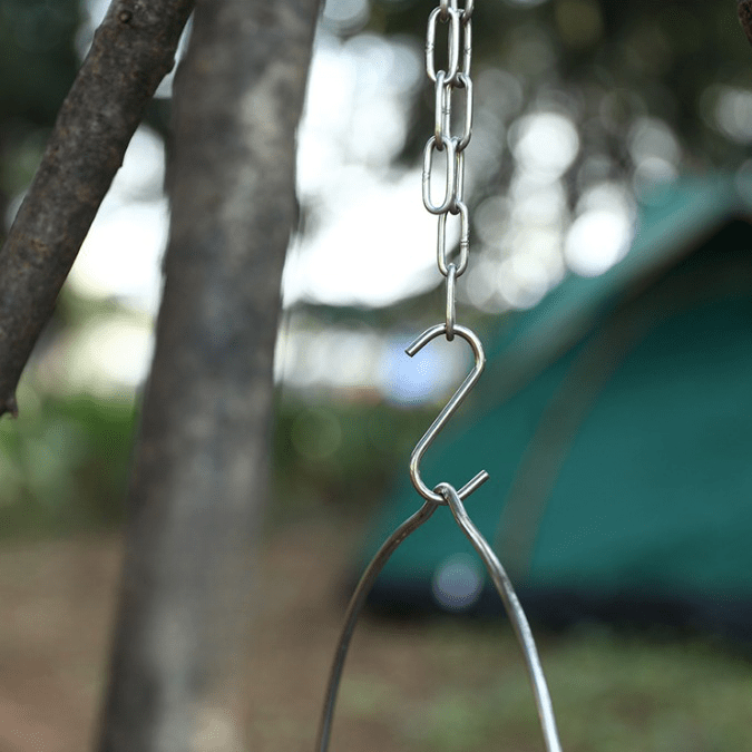 Trépied Nomade de Camping en Acier Inoxydable