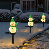 Jardioui Vert Bonhomme de Neige Lumineux Solaire