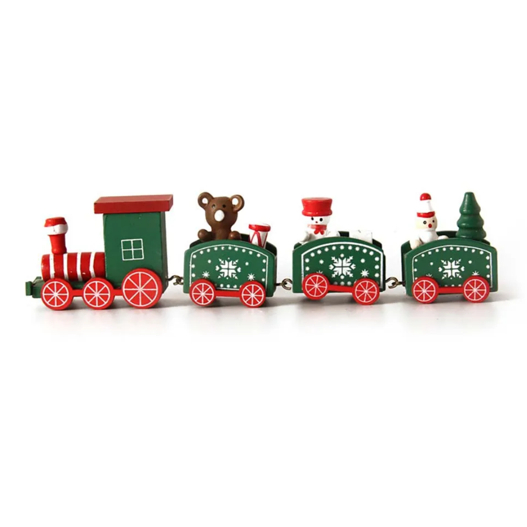 Jardioui Vert Train de Noël Miniature Coloré