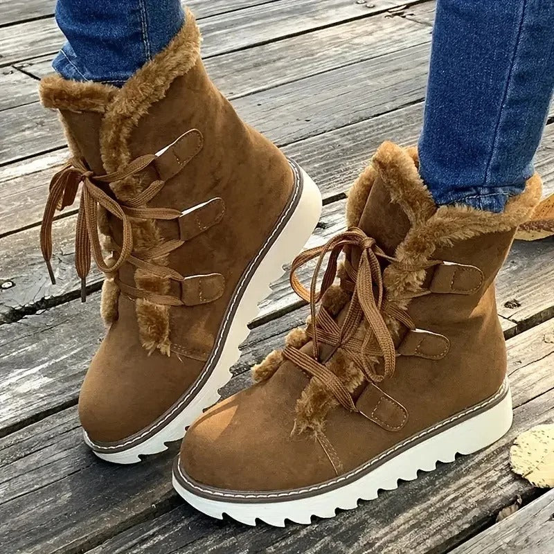 Bottes d’Hiver Fourrées Femme – Style Confort & Élégance