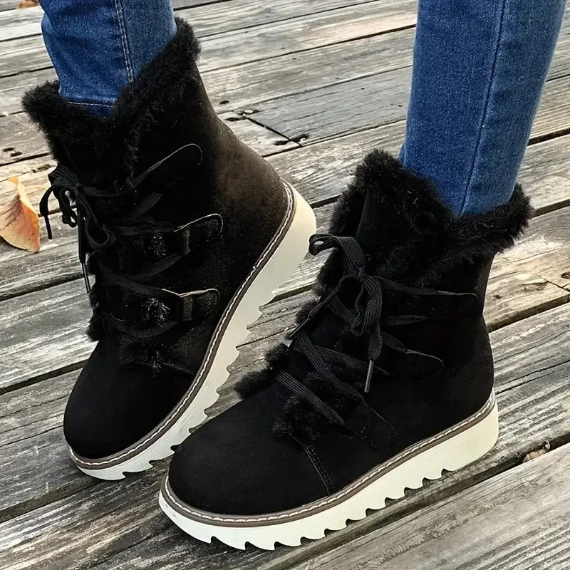 Bottes d’Hiver Fourrées Femme – Style Confort & Élégance