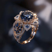 Bague exotique Fleur de saphir