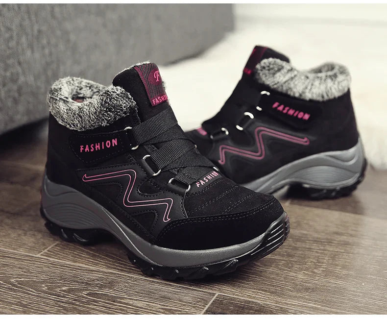Bottines d'hiver en peluche chaudes pour femmes