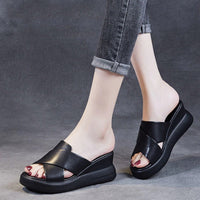 Sandales à Haut Talon Compensée Sangle boucle