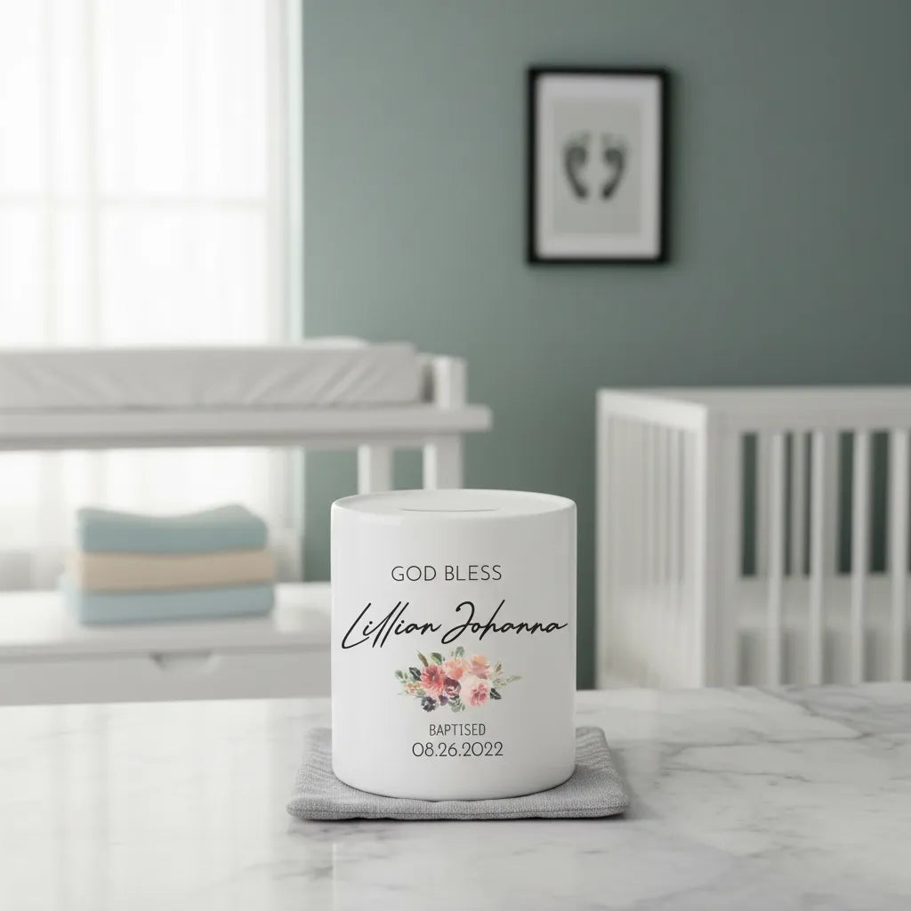 Tirelire Baptême Personnalisée