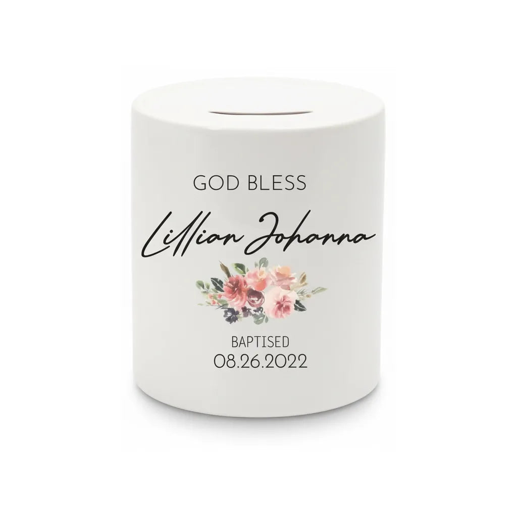 Tirelire Baptême Personnalisée