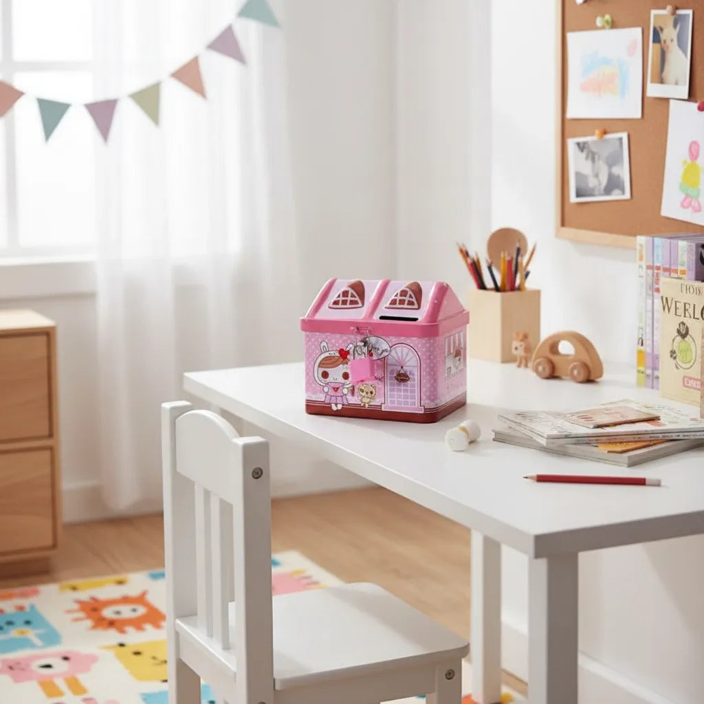 Tirelire Boite en Fer Enfant