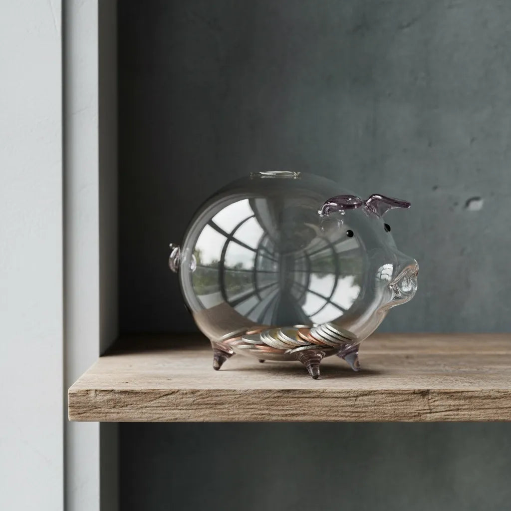 Tirelire Cochon en Verre