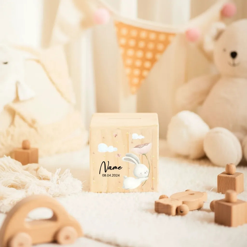 Tirelire en Bois Personnalisée pour Enfant
