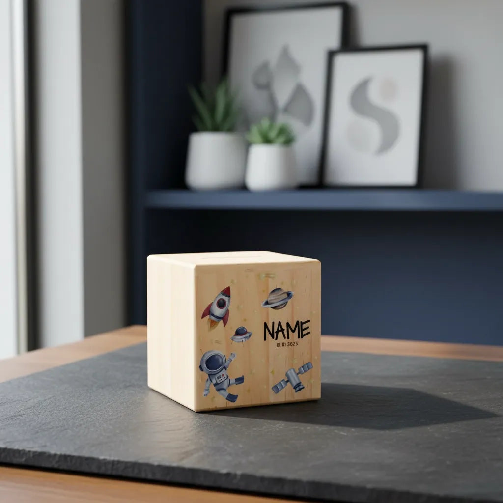 Tirelire en Bois Personnalisée pour Enfant