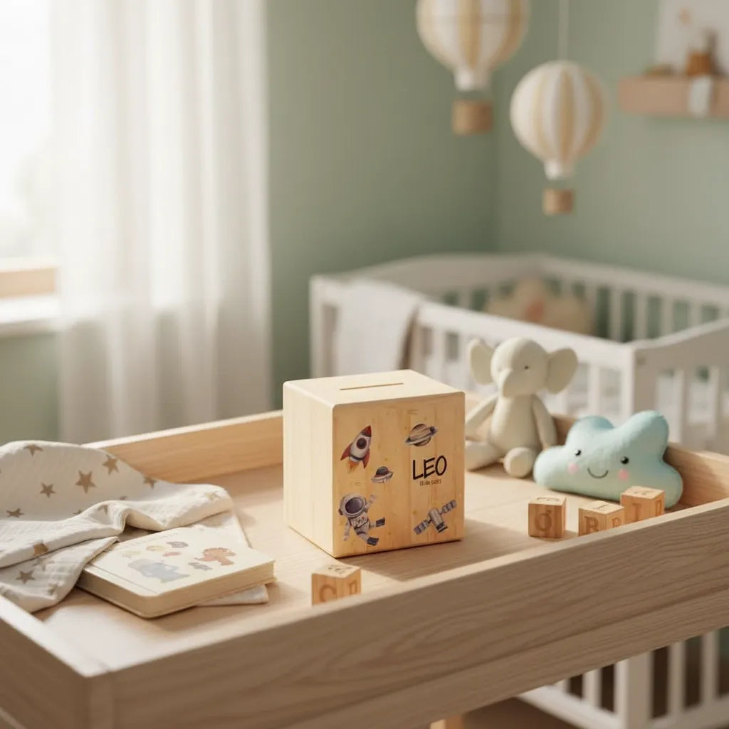 Tirelire en Bois Personnalisée pour Enfant