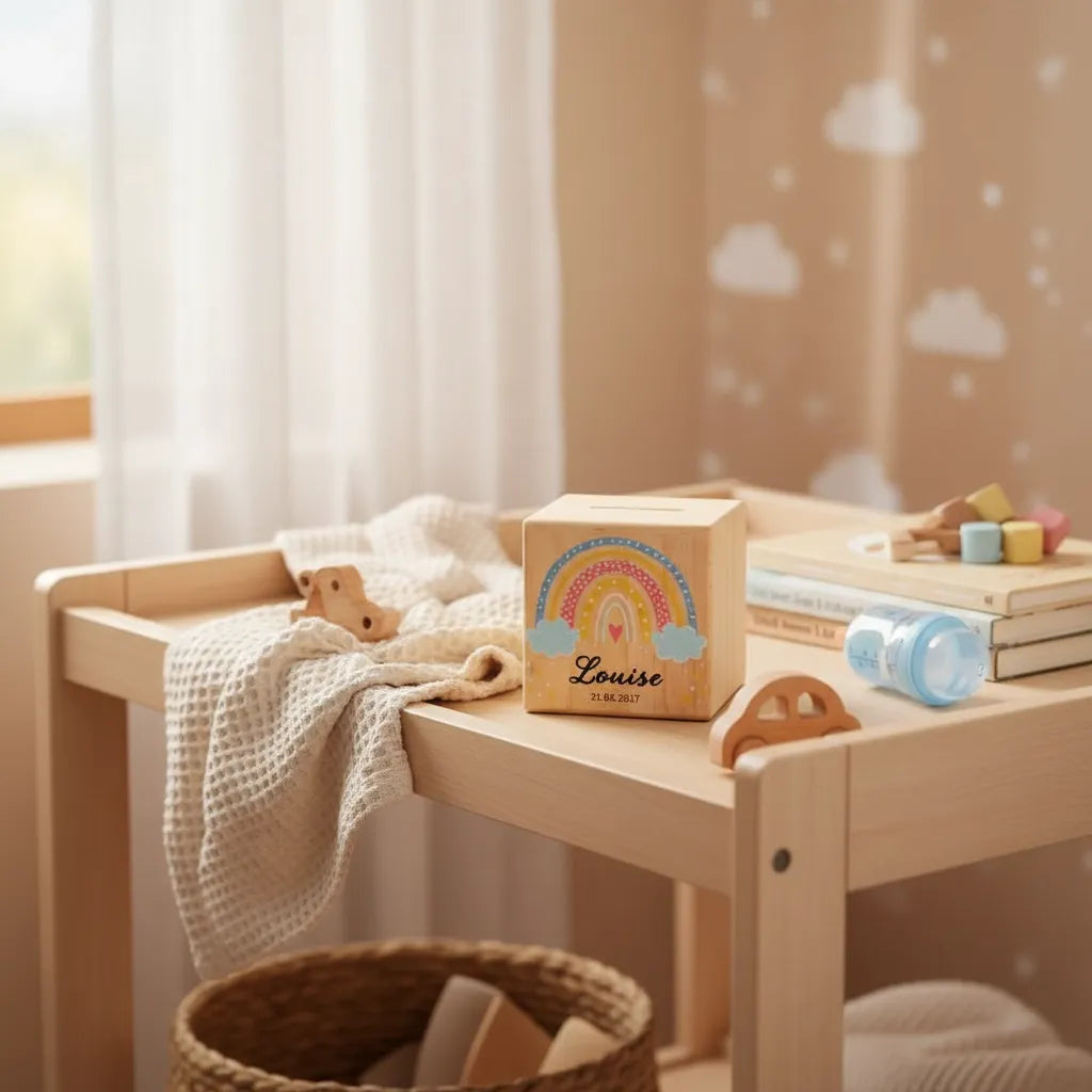 Tirelire en Bois Personnalisée pour Enfant