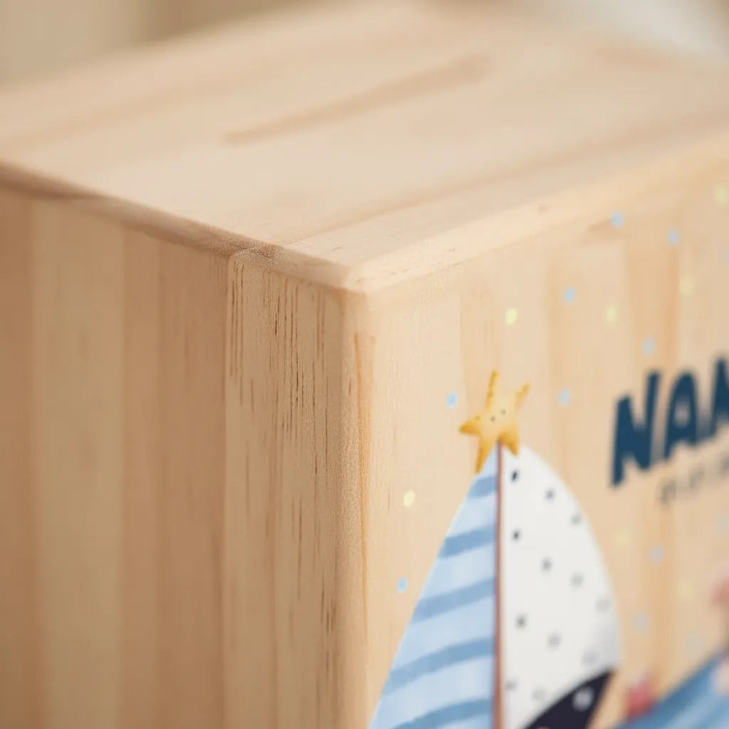 Tirelire en Bois Personnalisée pour Enfant
