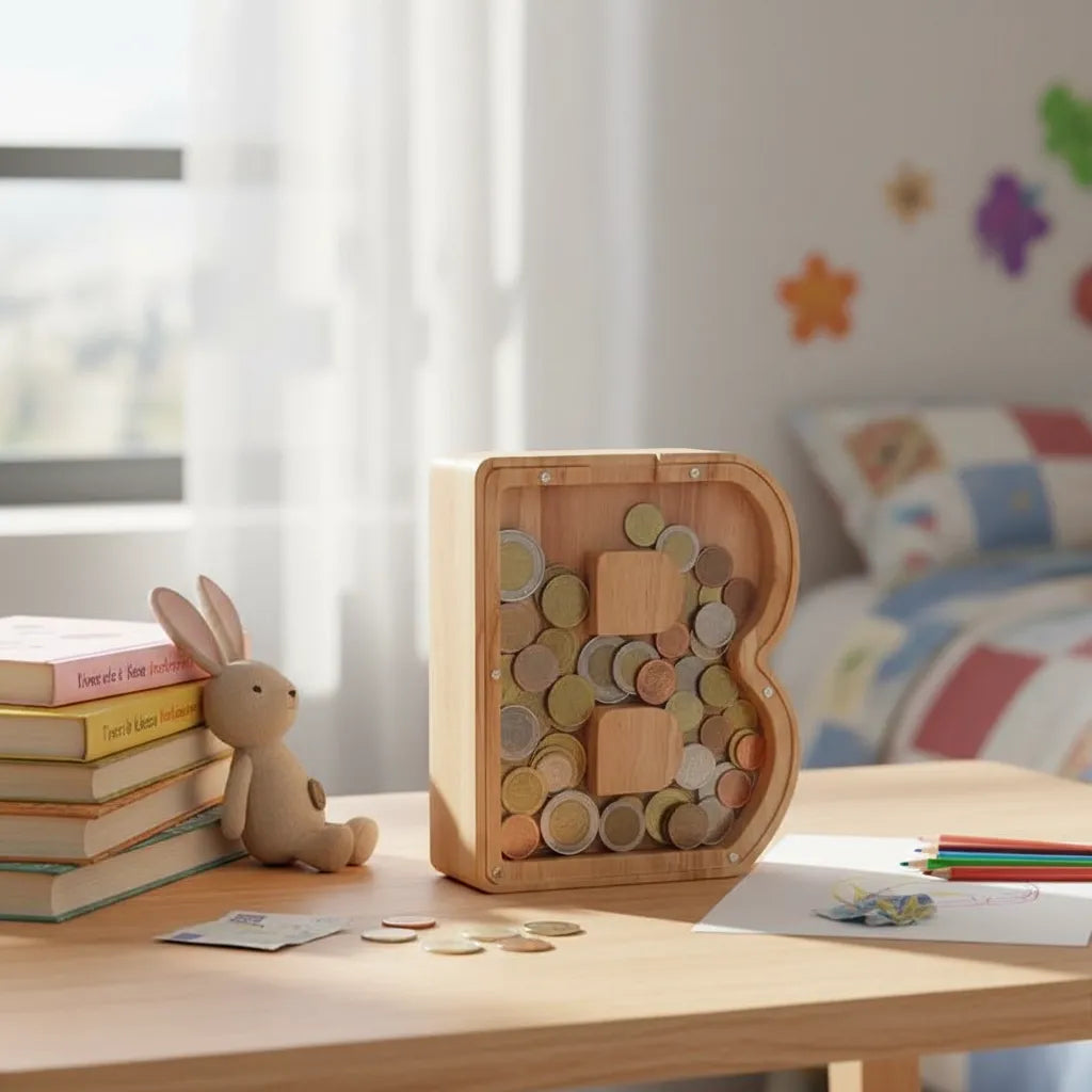 Tirelire Lettre en Bois