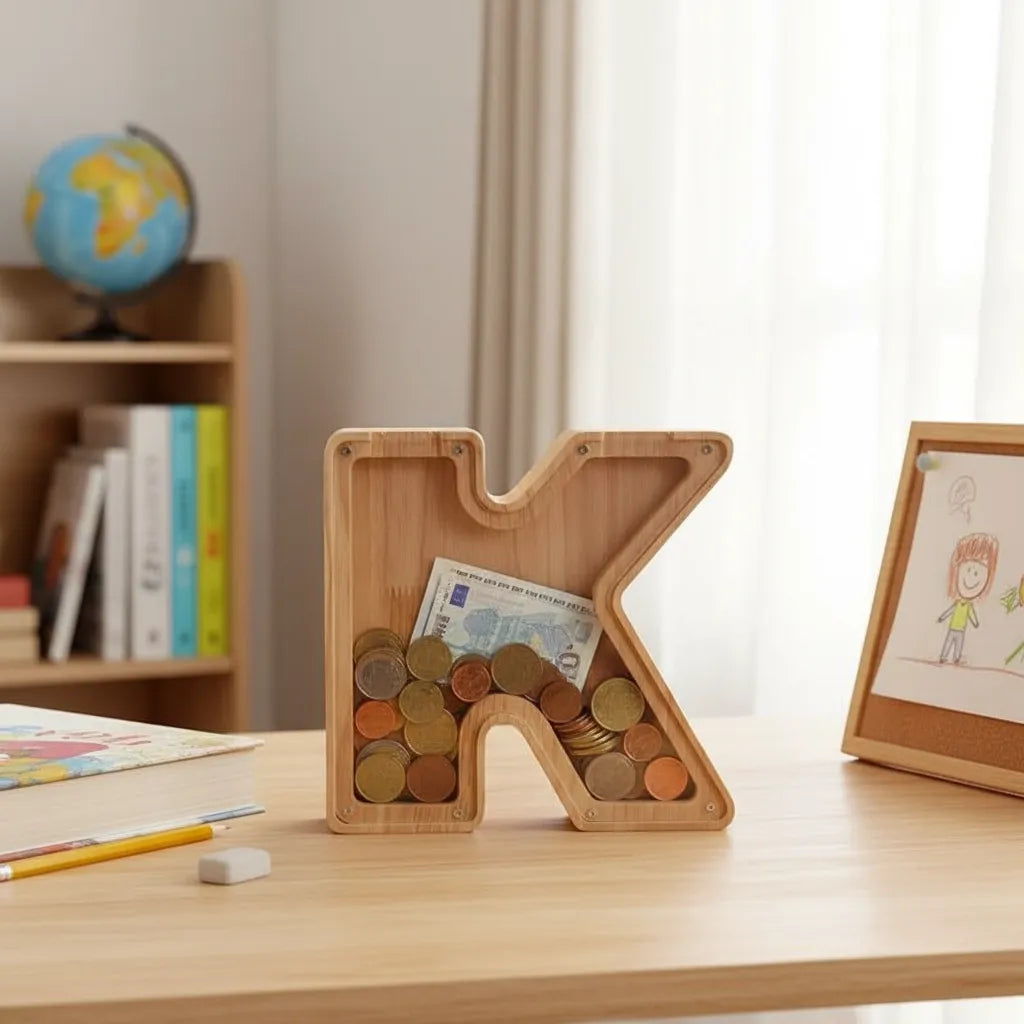 Tirelire Lettre en Bois
