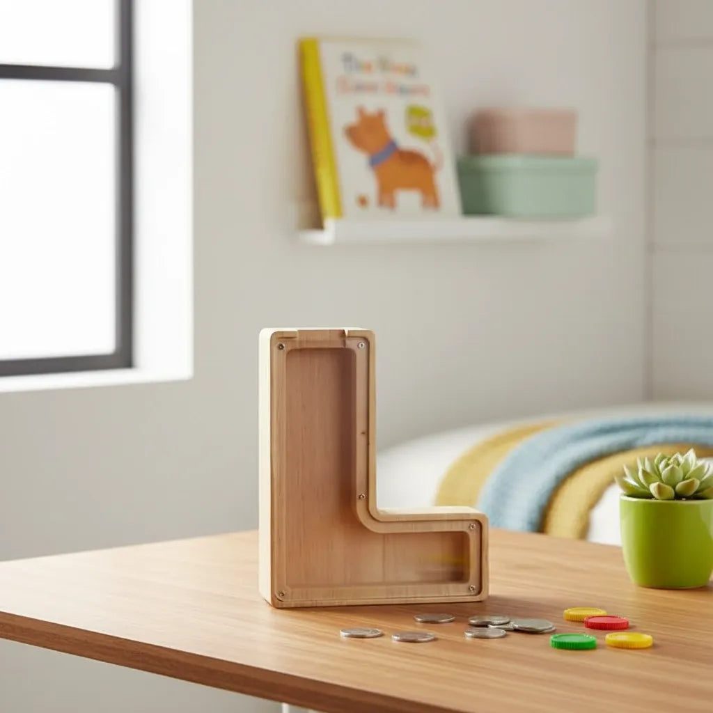 Tirelire Lettre en Bois
