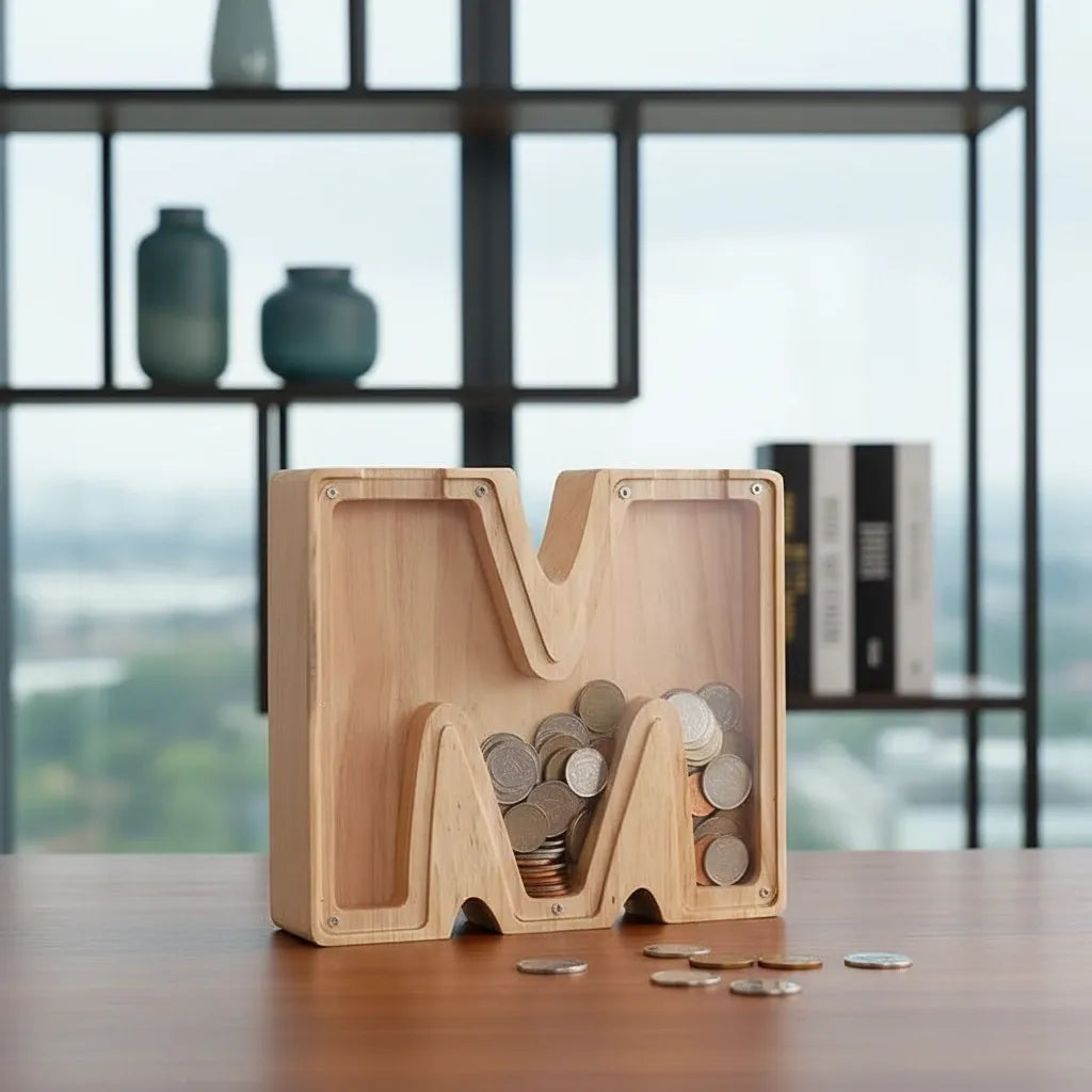 Tirelire Lettre en Bois