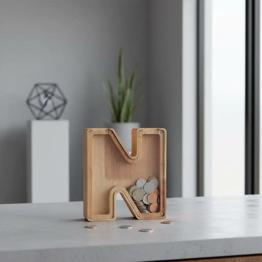 Tirelire Lettre en Bois
