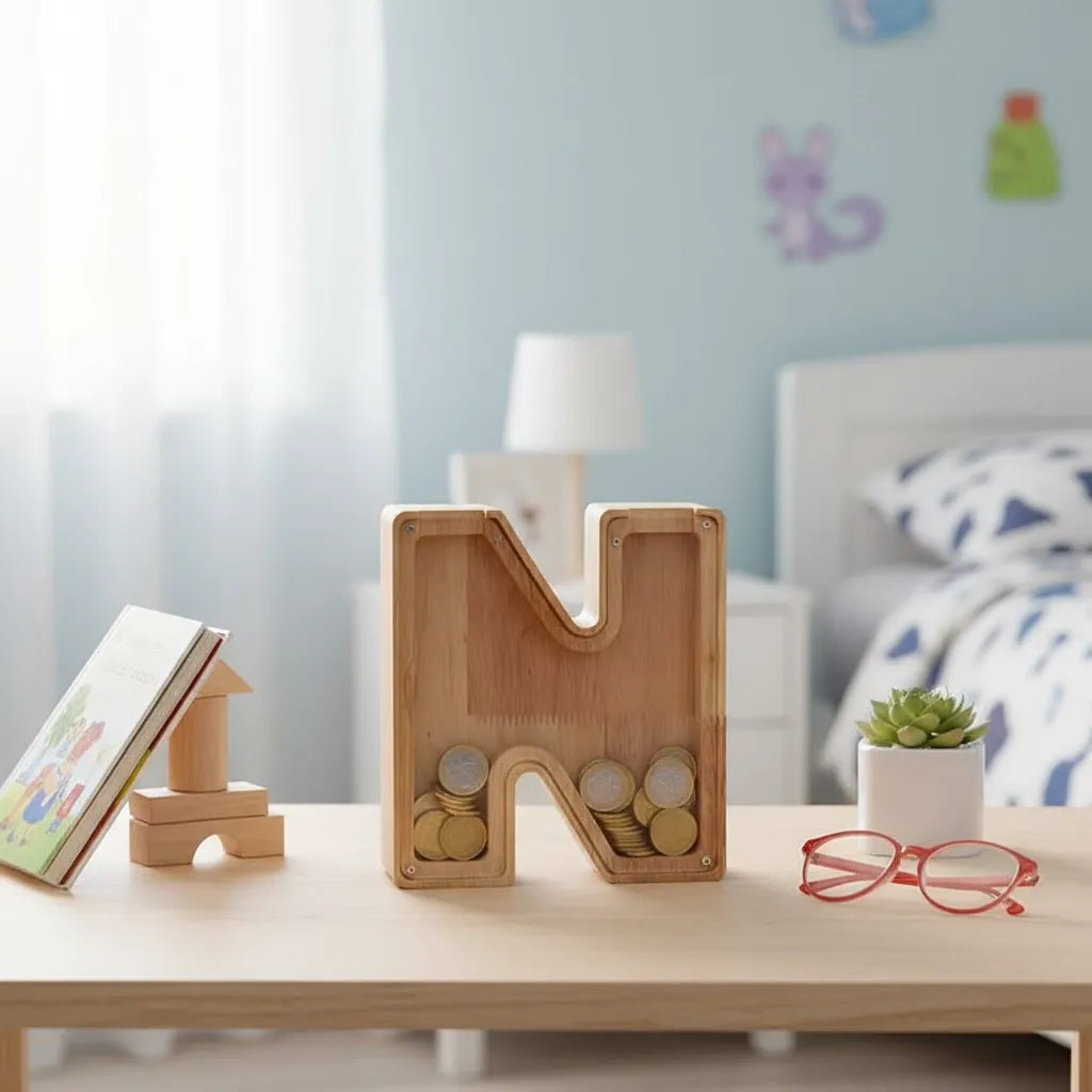 Tirelire Lettre en Bois