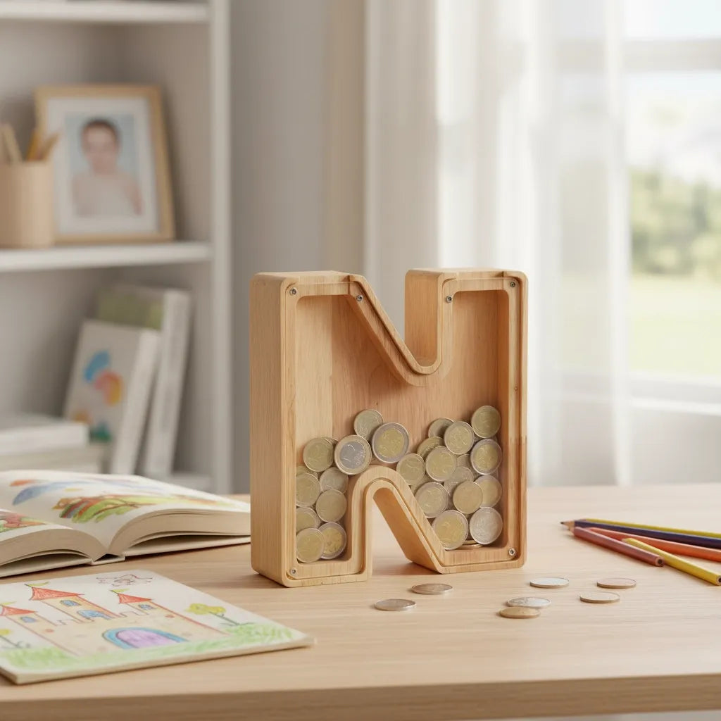 Tirelire Lettre en Bois