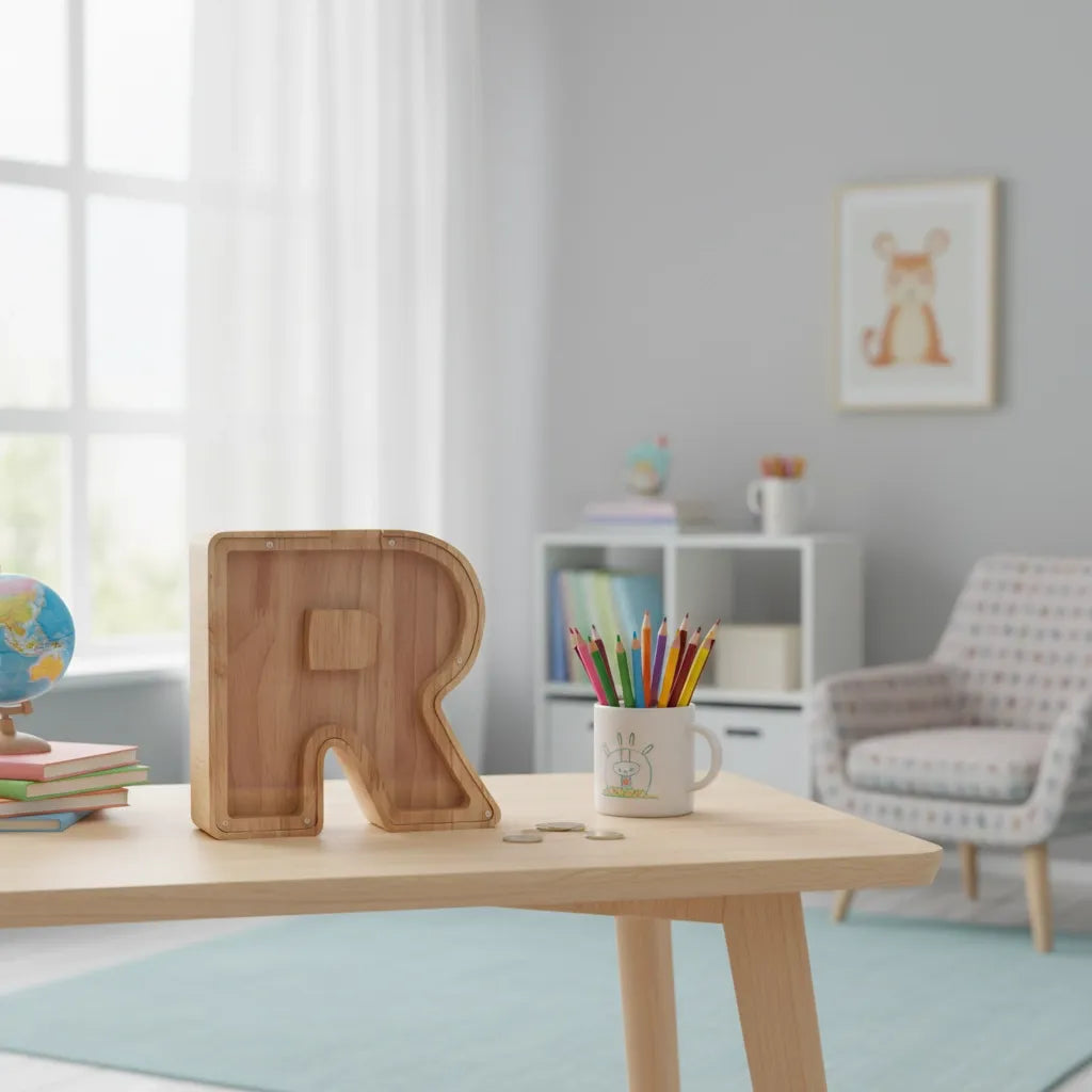Tirelire Lettre en Bois