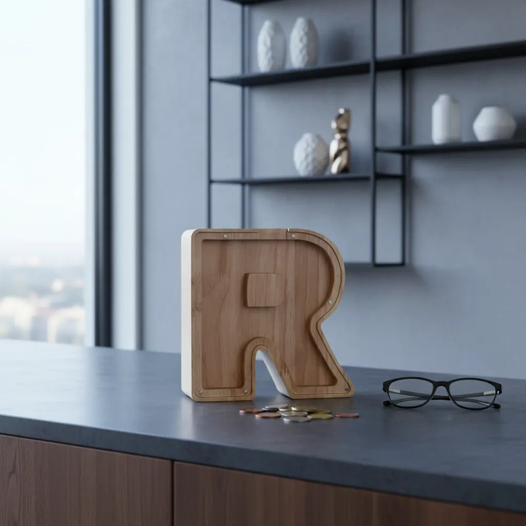 Tirelire Lettre en Bois