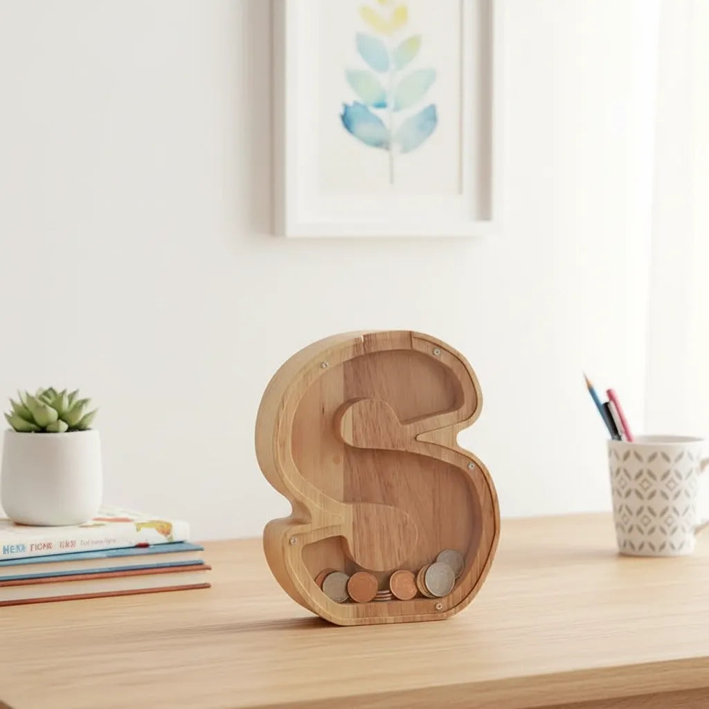Tirelire Lettre en Bois