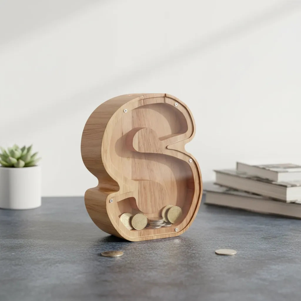 Tirelire Lettre en Bois