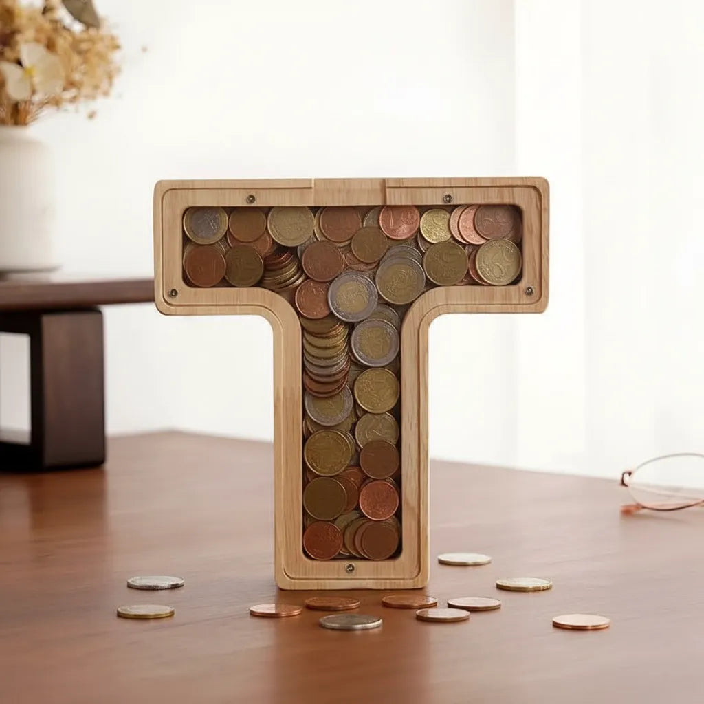 Tirelire Lettre en Bois