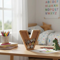 Tirelire Lettre en Bois