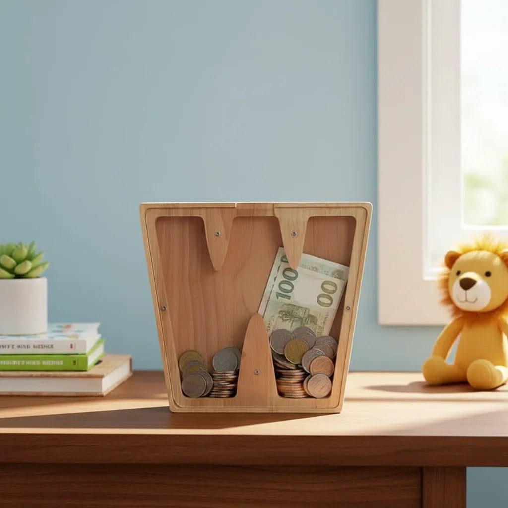 Tirelire Lettre en Bois