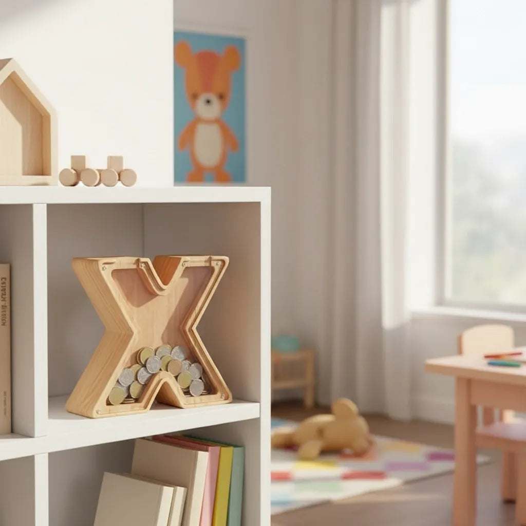 Tirelire Lettre en Bois