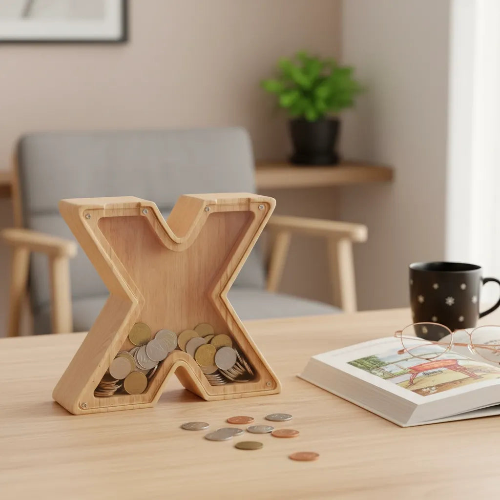 Tirelire Lettre en Bois