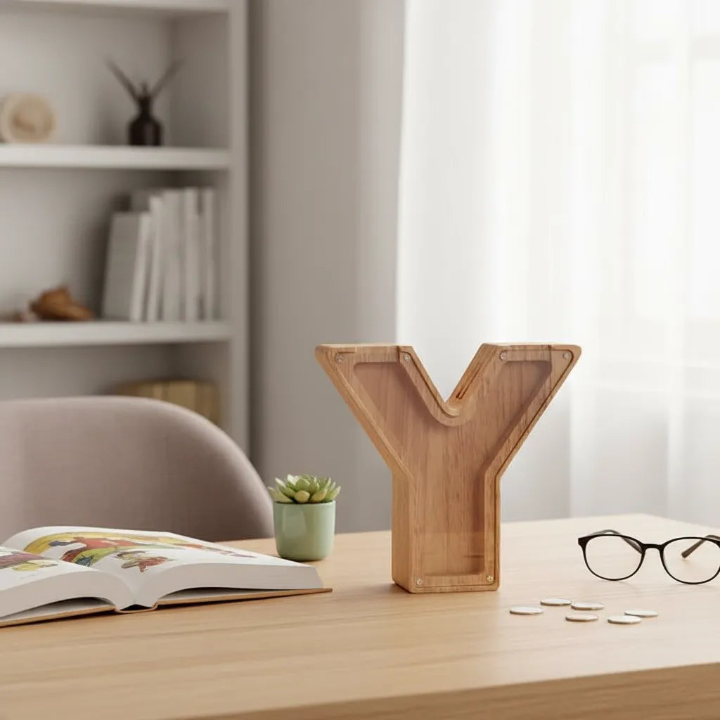 Tirelire Lettre en Bois