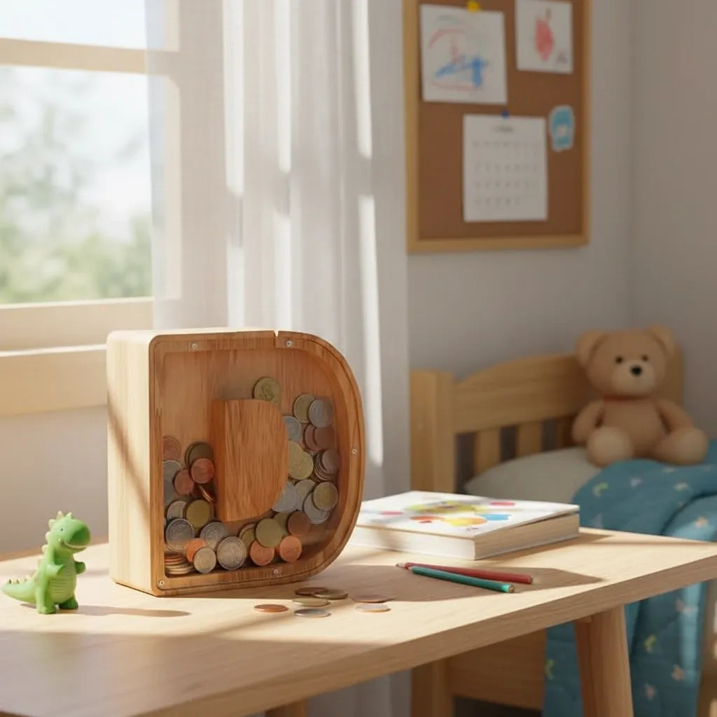 Tirelire Lettre en Bois