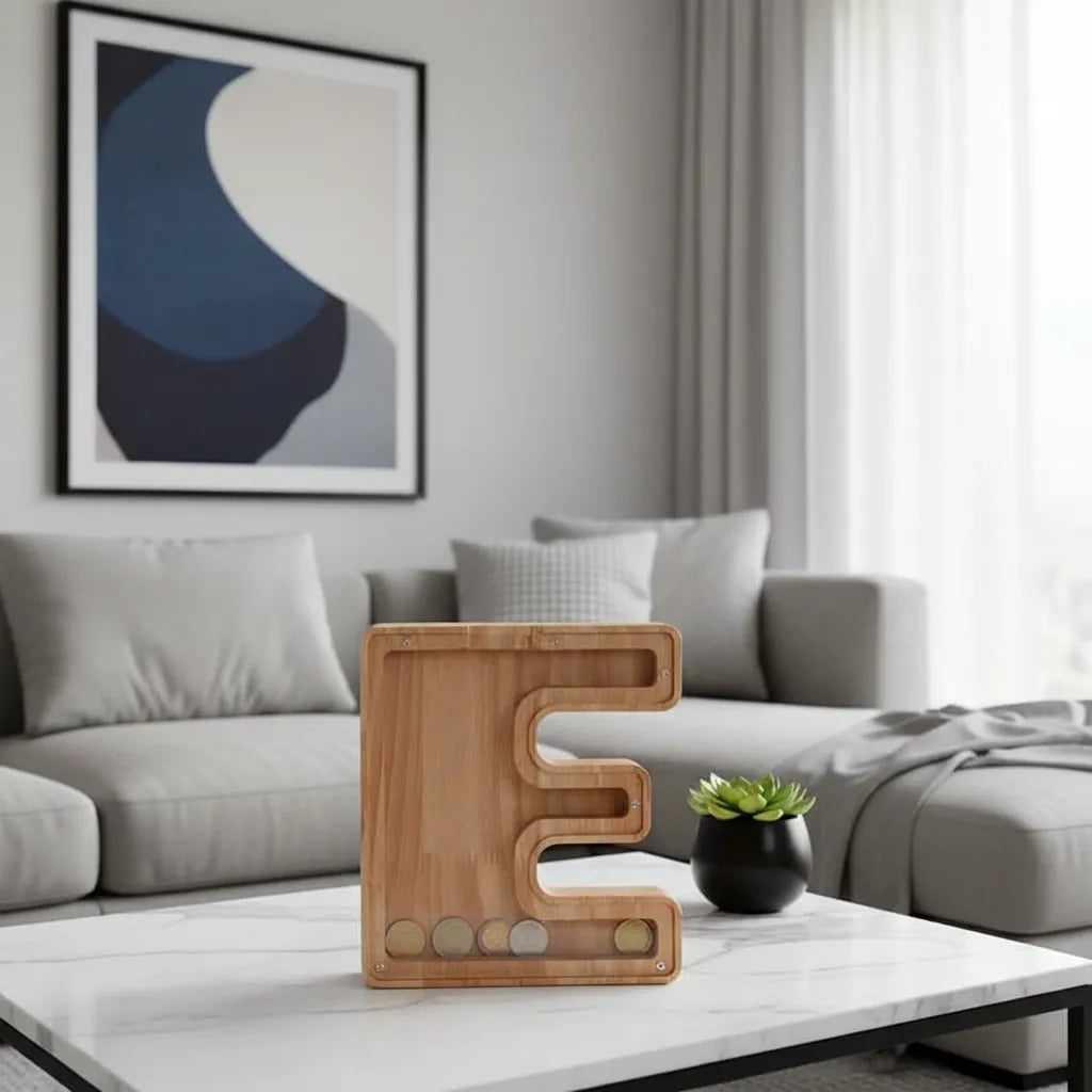Tirelire Lettre en Bois