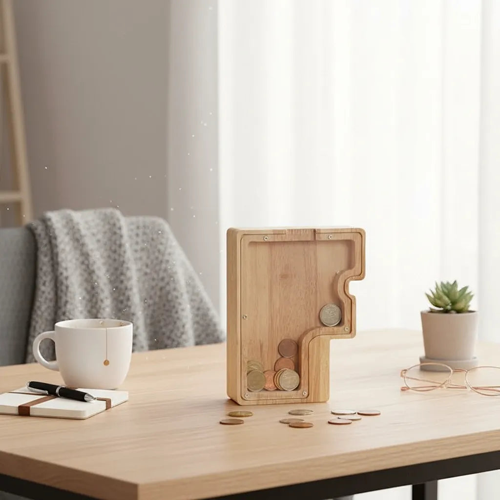 Tirelire Lettre en Bois