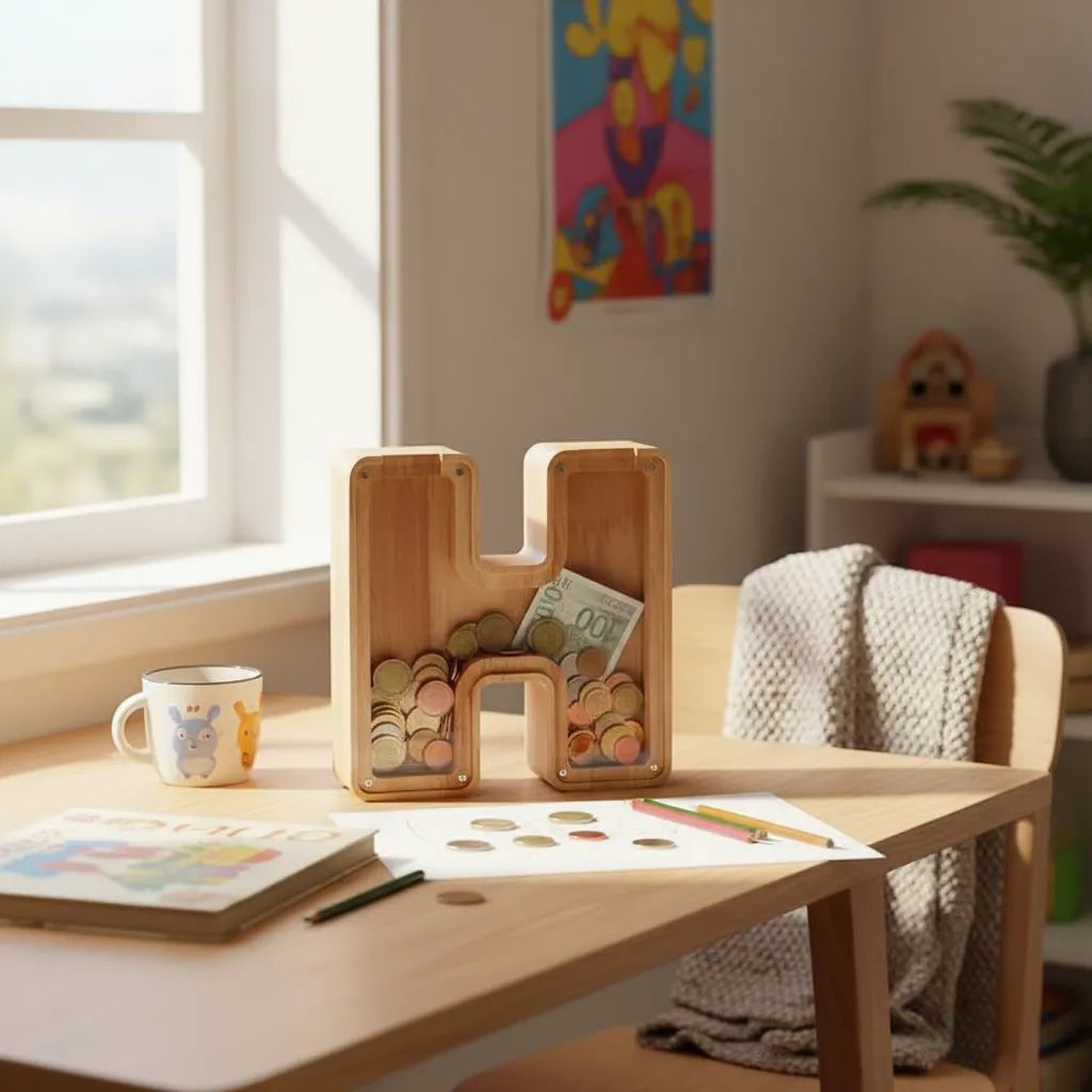 Tirelire Lettre en Bois