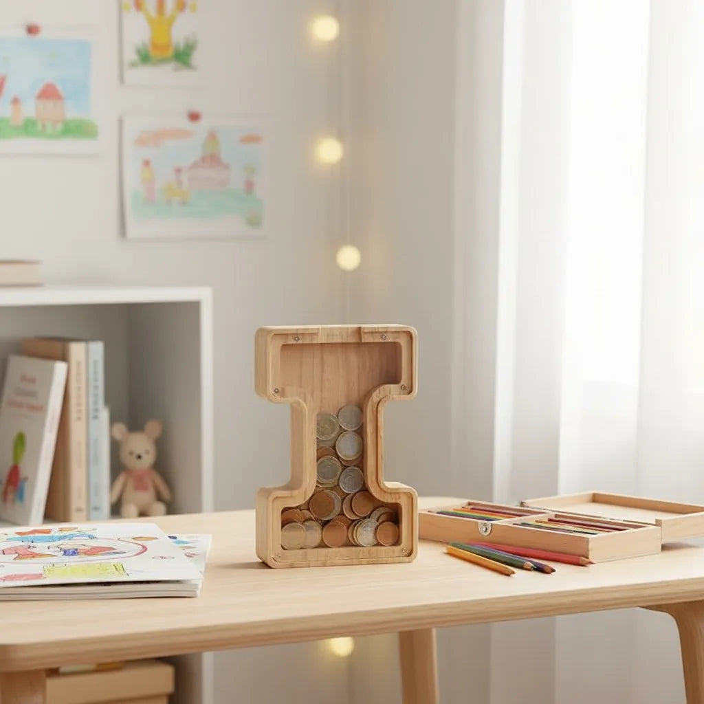 Tirelire Lettre en Bois