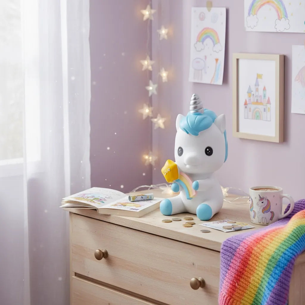 Tirelire Licorne Blanche